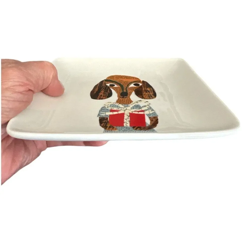 Dog Dish Denise Fiedler Pottery Barn Square Dachshund Trinket Dish